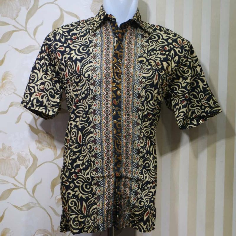 COUPLE KEBAYA AURORA GOLD KAMBOJA-Batik lengan pendek