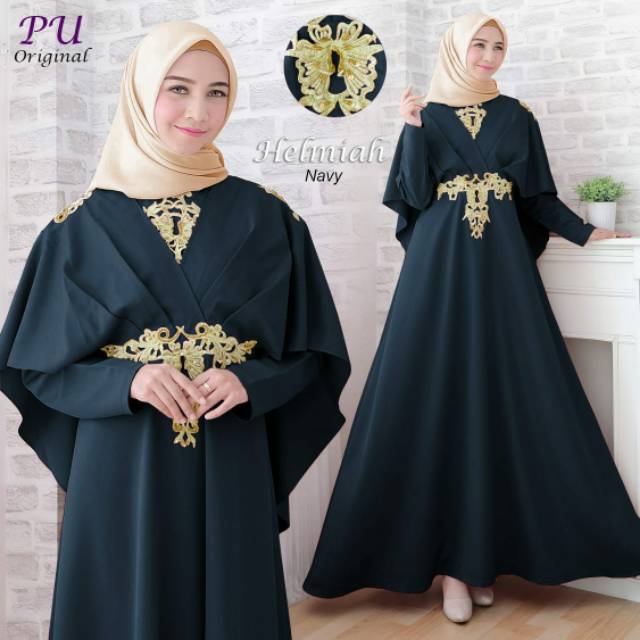 Helmiah Maxy, GAMIS PESTA WANITA MUSLIM CANTIK BAHAN MOSCREPE IMPORT LD 104 TERMURAH TERLARIS