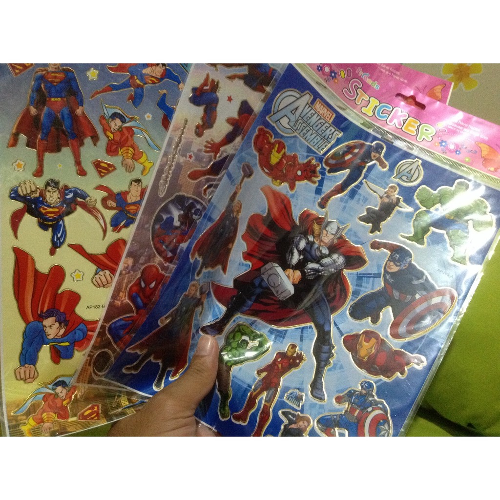 

Sticker karakter superman spiderman iron man avengers transformers
