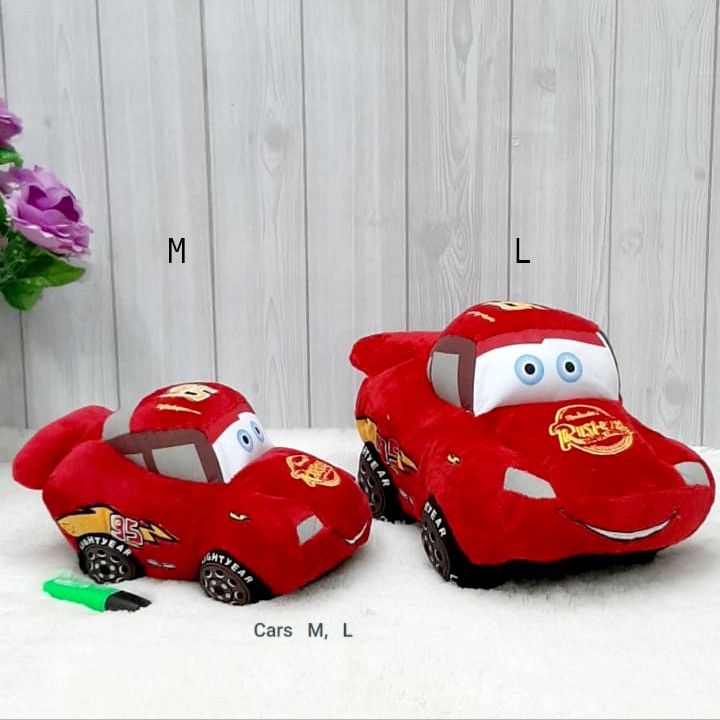 Boneka cars bahan lembuy mobil balap kado ultah souvernir mobil cars