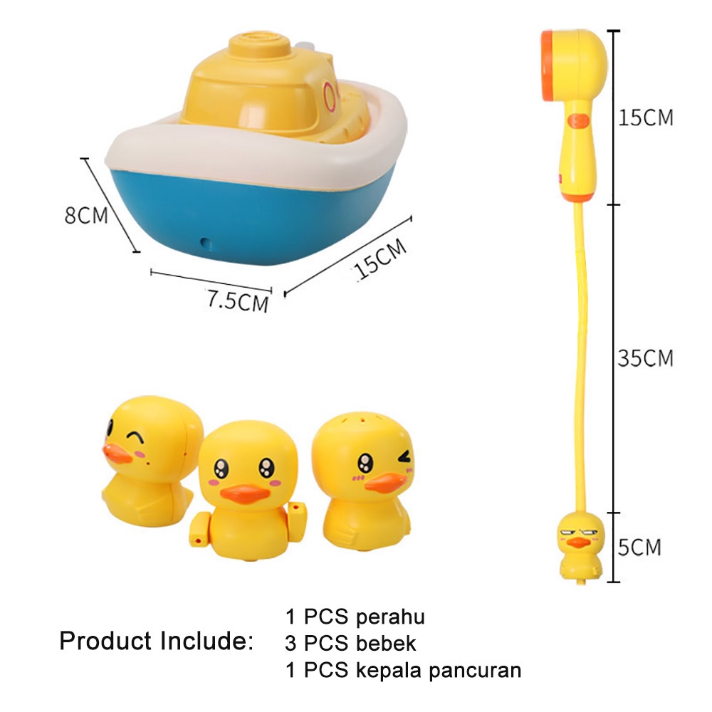 LAKOEOFFICIALMALL Bebek Mainan Mandi Anak Bayi Bath Toys With Shower Head-7