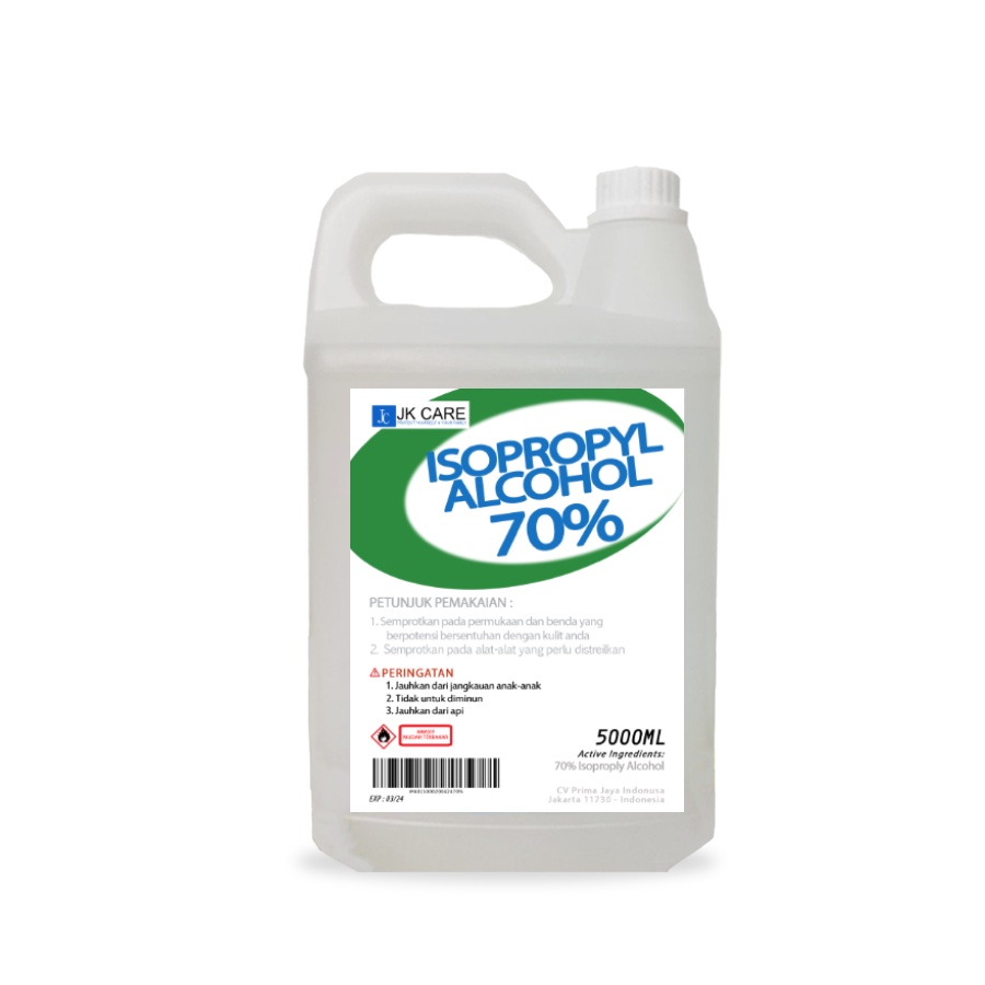 JKCARE 70% Isopropyl Alkohol Antiseptik Sanitizer Disinfectant 5 Liter