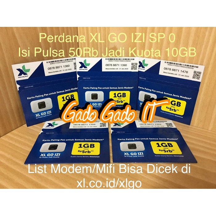 Jual Kartu Perdana Internet XL GO IZI Modem MiFi Unlocked Huawei ZTE Sierra Diskon