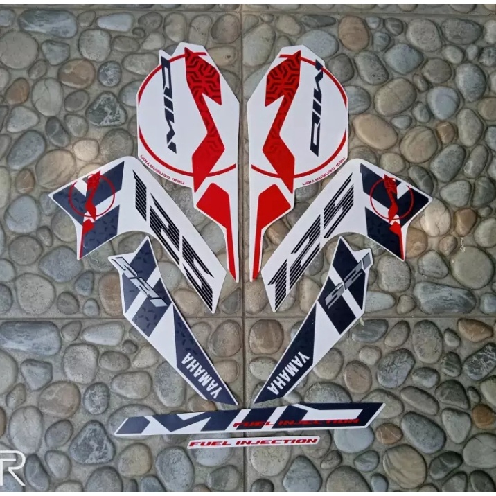 STIKER STRIPING LIS LES BODY YAMAHA MIO M3 125 2015 2016 PUTIH STICKER MIO M3 FULL SET STANDAR