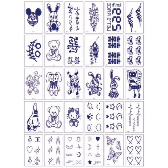 30pcs Tatto temporary juice tahan lama 7-15 hari