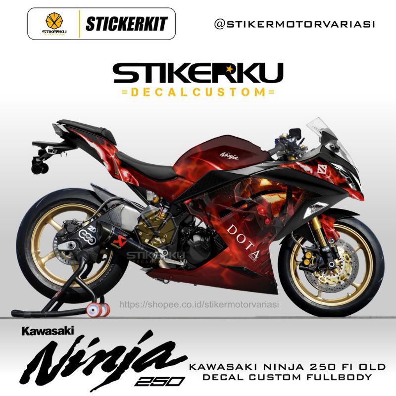 sticker decal motor ninja 250 fi / decal motor ninja 250 fi / decal ninja 250/ striping ninja 250 fi