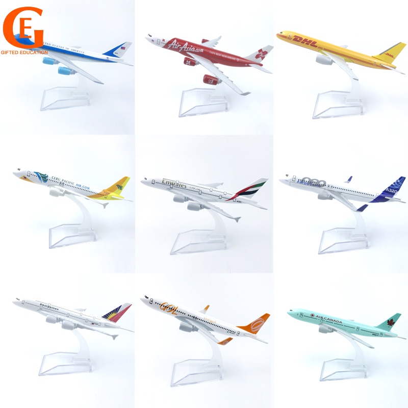 Miniatur Diecast Pesawat Airbus A320 / A380 Boeing 737 / 747 Bahan Metal