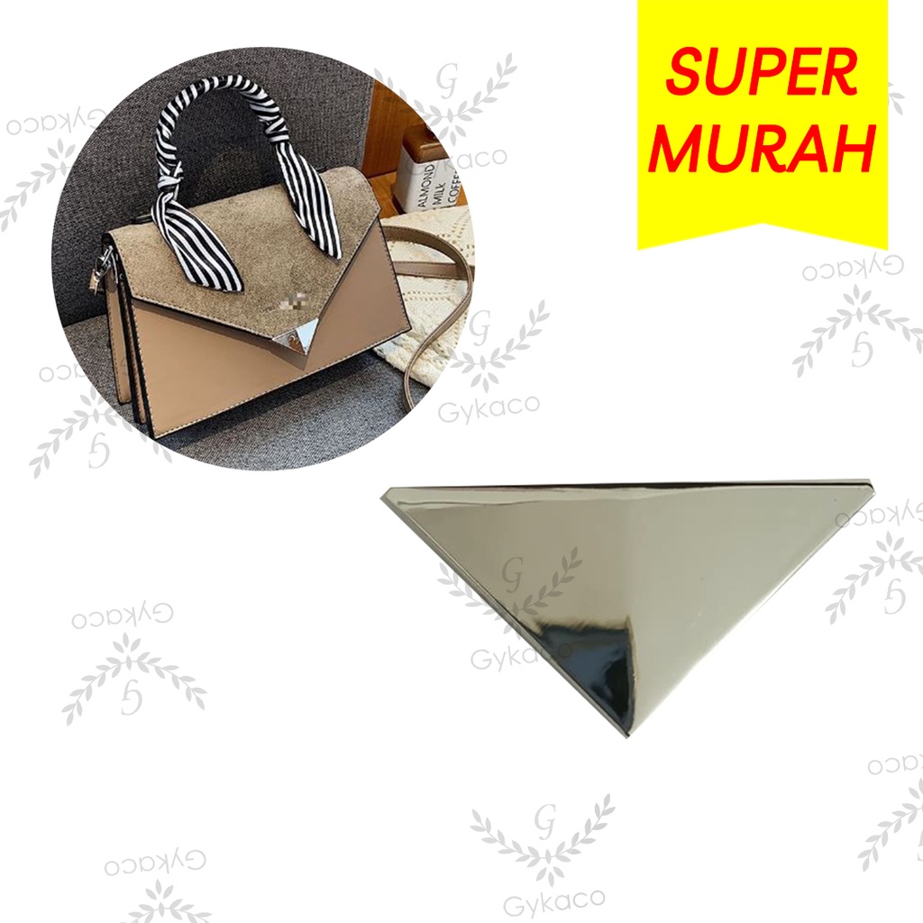 Variasi V182 Plat Behel Cekung (Baut) NEKEL - Aksesoris Tas &amp; Dompet Wanita Fashion (IMPORT)