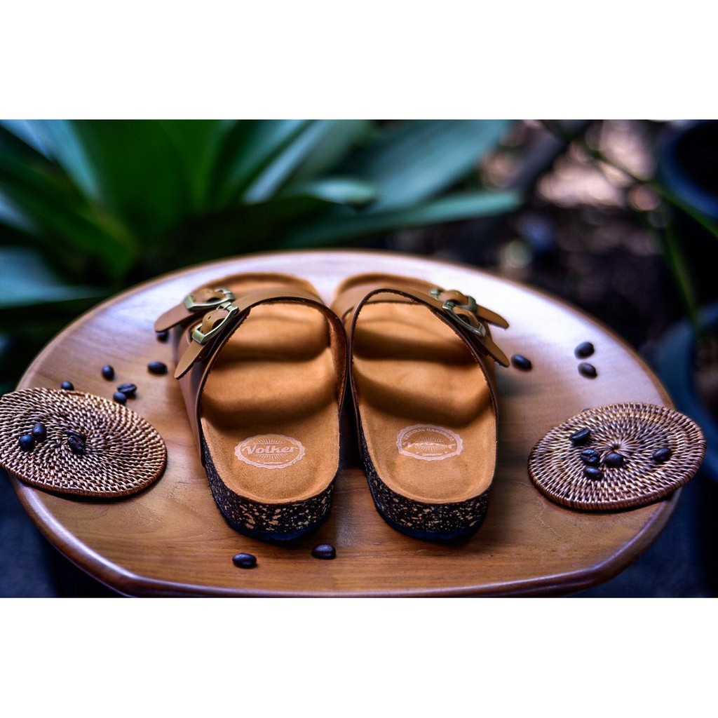 SANDAL KASUAL PRIA WANITA VOLKERFOOTWEAR ART NIKO TAN BROWN