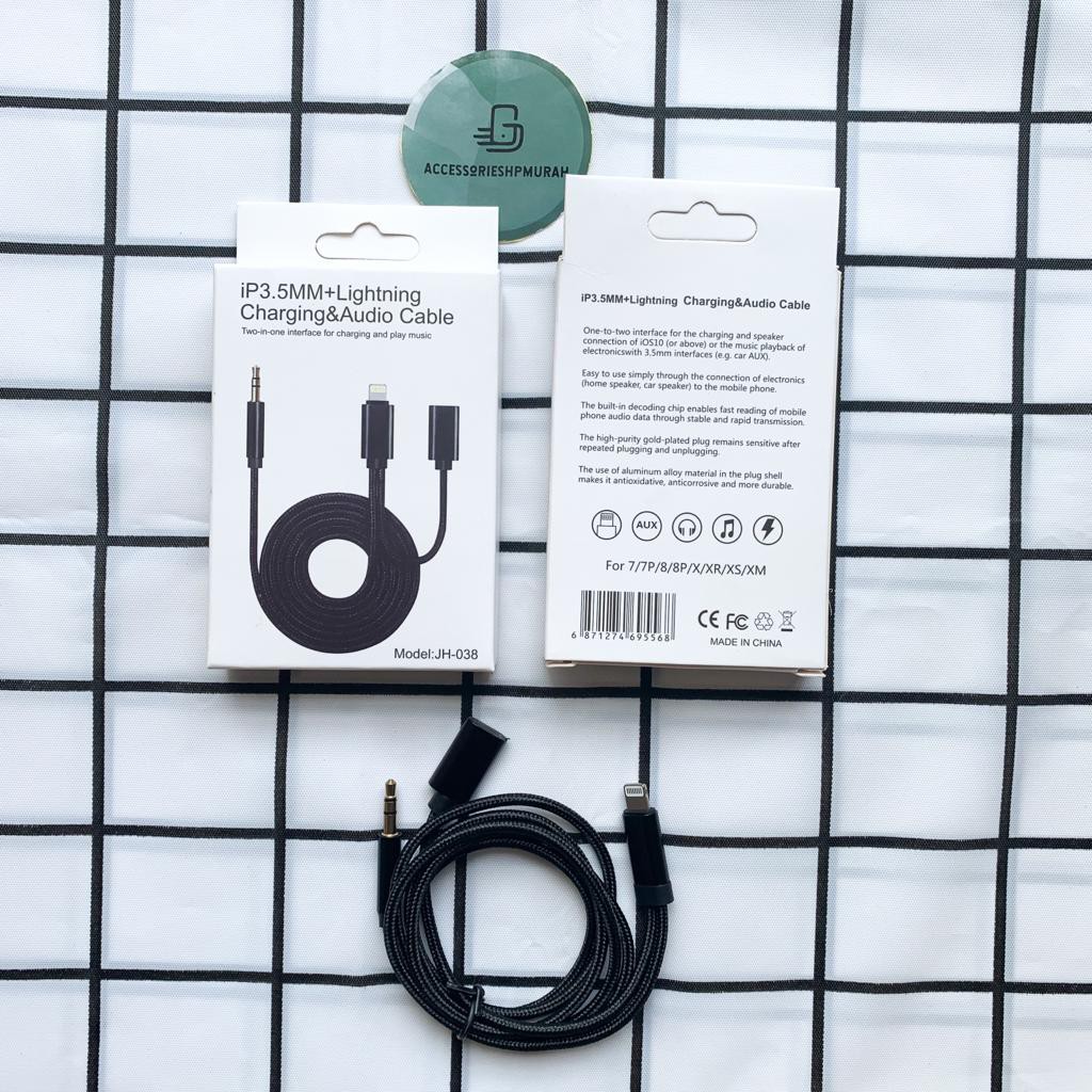 KABEL AUX 2 IN 1 JH-038 / AUX IPHONE CHARGING