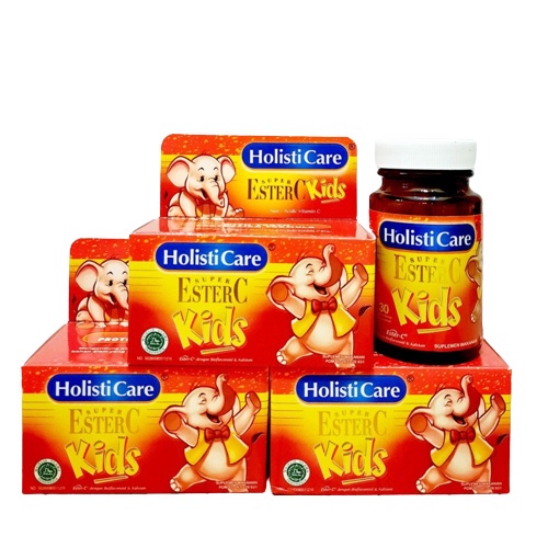 HOLISTICARE SUPER ESTER C Kids Botol Isi 30 Tablet - Vitamin C Kalsium Untuk Anak Vit Holisti Care