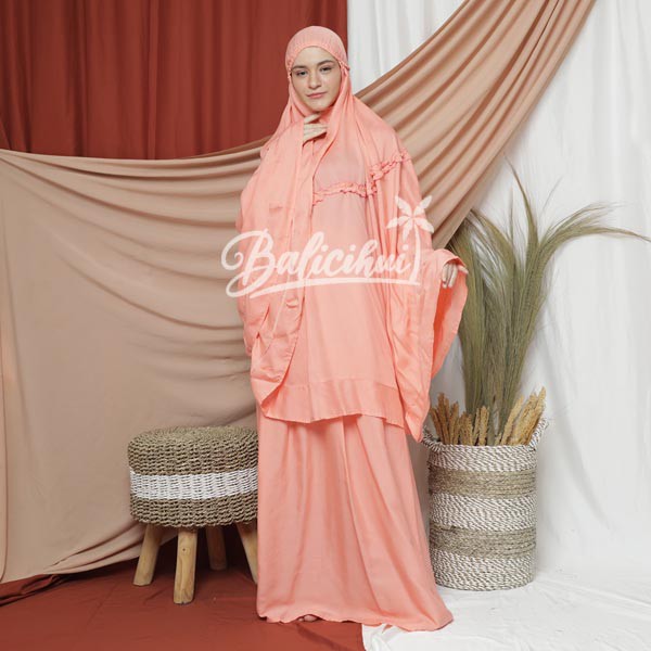 Balicihui Mukena Yasmina Rose Polos Mukena Bali Dewasa, Jumbo