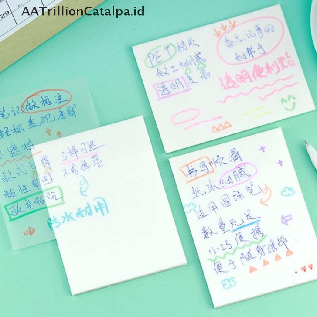 (AATrillionCatalpa) Sticky notes / Kertas Memo Transparan Dengan Perekat Untuk Scrapbook Diy