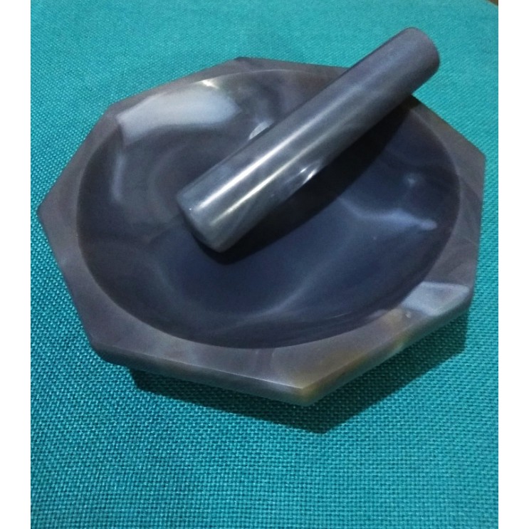 Natural Agate Mortar Diameter 15 cm complete with Pestle