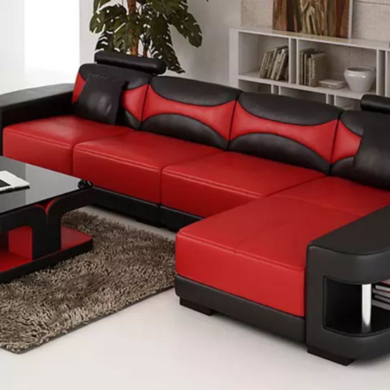 Sofa Kulit Sintetis Sofa Letter L Minimalis Terbaru Sofa Merah