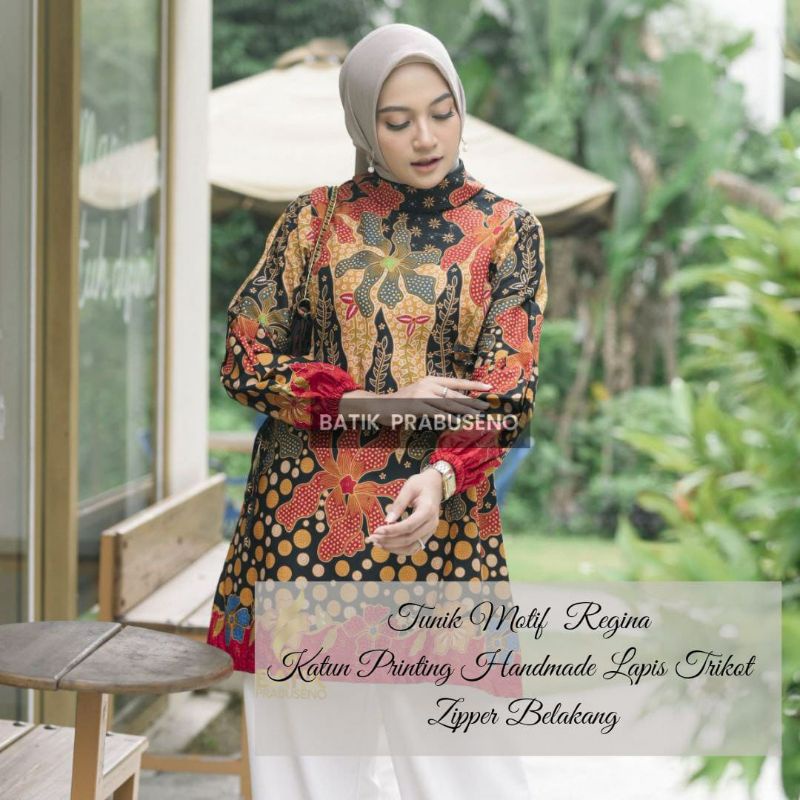 Batik Wanita Modern REGINA Atasan Tunik Original Prabuseno Terbaru Tunik Model Sekarang