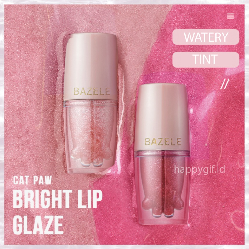 BAZELE Cat Paw Bright Lip GLaze Glitter Watery Tint Lipstick Pudaier Lipstik XX020