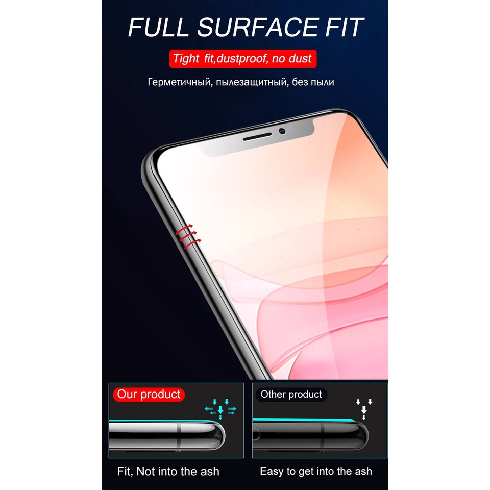 Pelindung Layar Tempered Glass Hydrogel Untuk Iphone 11 12 Pro Max Mini 7 8 Plus X Xs Max Xr Se 2020