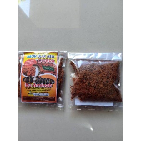 

PRODUCT TERLARIS ABON ULAR COBRA ASLI IBU AMINAH isi 50 gram 3381 ↯