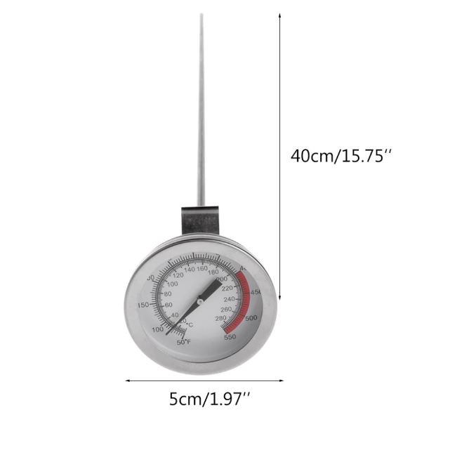 Frying Thermometer Stainless Steel Analog 40cm Ukur Suhu Minyak Air