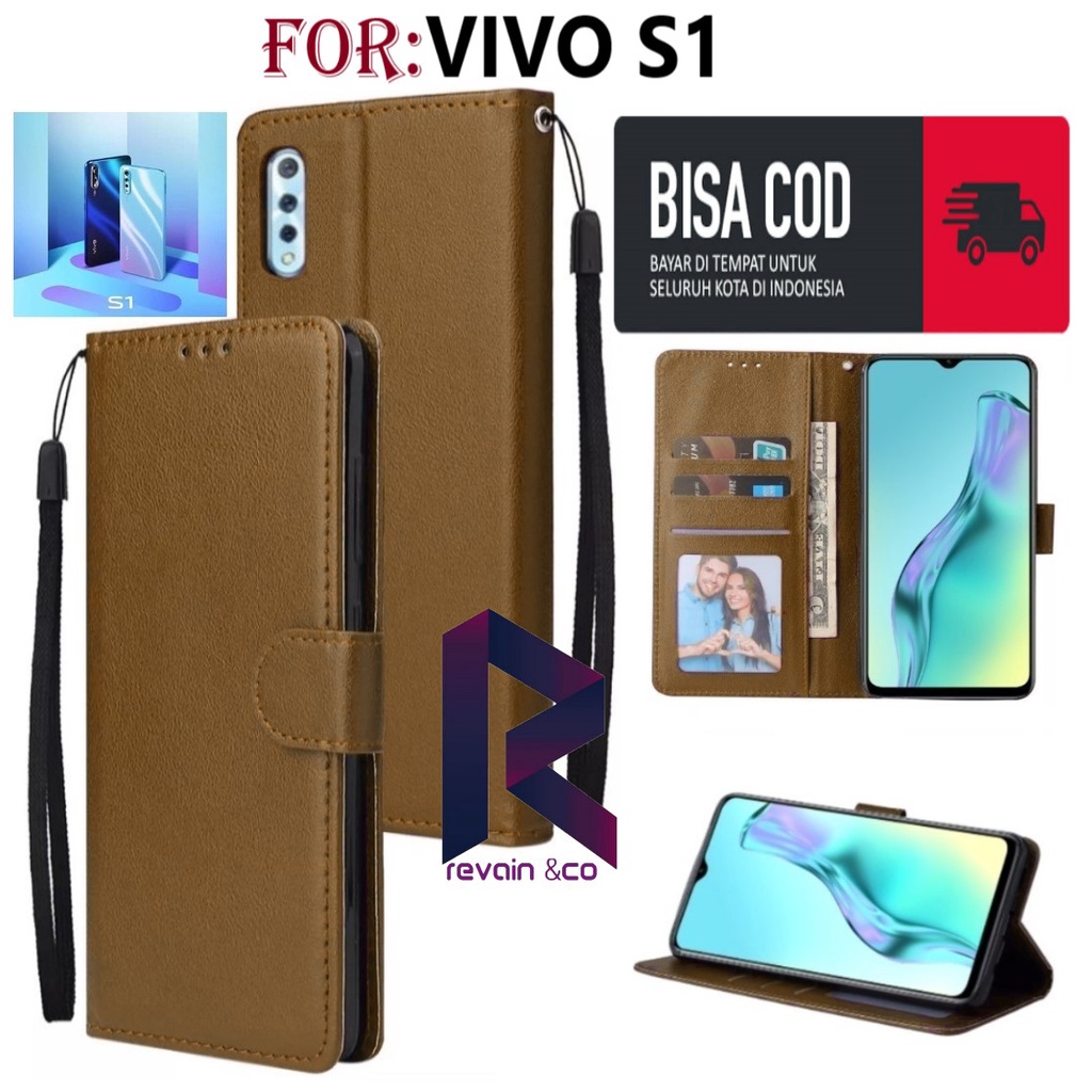 FLIP COVER VIVO S1 CASING DOMPET FLIP WALLET LEATHER KULIT PREMIUM SARUNG BUKA TUTUP FLIP CASE VIVO S1