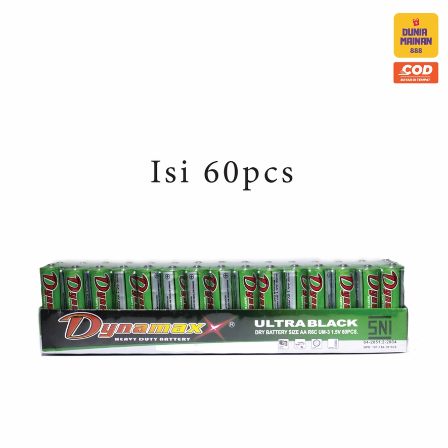 Baterai AA / A2 AAA/A3 Merk Dynamax Hijau NonRechargeable 1,5 V untuk Mainan 2A 3A Batre Batere