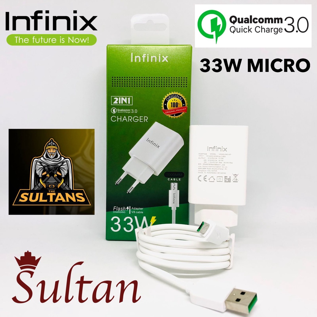 PROMO~Charger INFINIX Hot 9 HOT 10 Hot 9 Play Smart 5 USB Micro Casan TC Infinix Smart 4 XCU32 / Travel Charger ORI INFINIX 33W Fast Charging Micro USB Casan USB