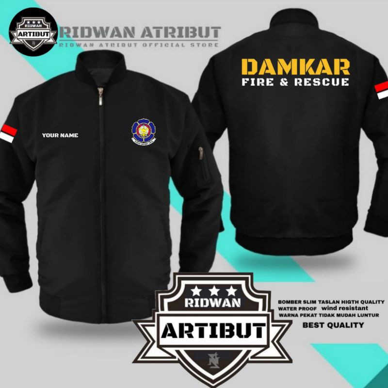 Jaket bomber Damkar.jaket bomber taslan damkar (anti gerimis)