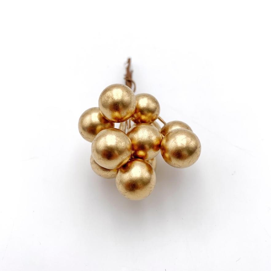 DIY HIASAN DEKORASI NATAL CHRISTMAS PUTIK BUNGA LOBI CHERRY EMAS 12 MM TERLARIS