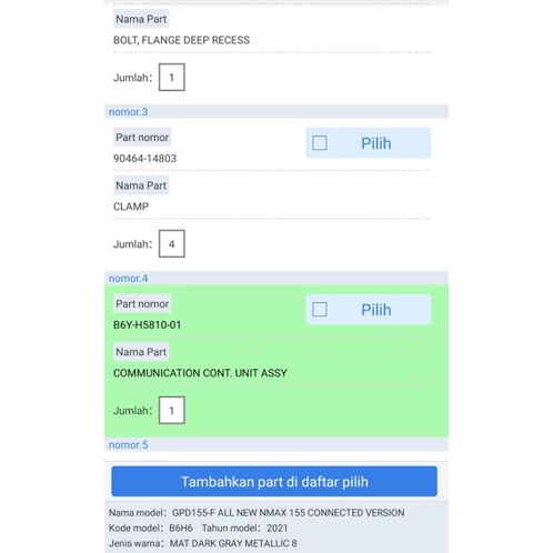 COMMUNICATION CONT CCU NEW NMAX CON ASLI ORI YAMAHA B6Y H5810 04