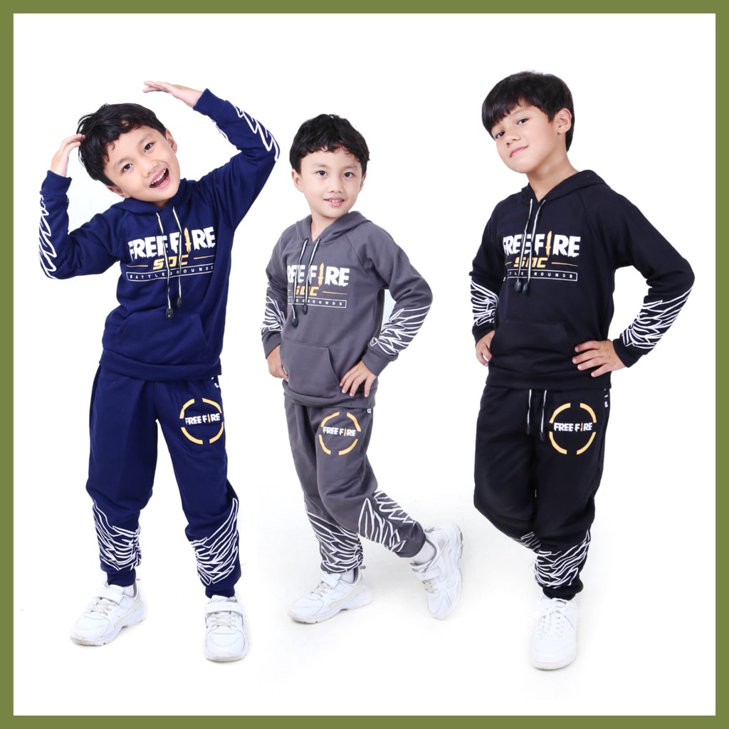 Set Training Anak 4-13 Tahun | SOC | Setelan FF | Sweater dan Jogger Anak | Baju Esport Gamers ML FF