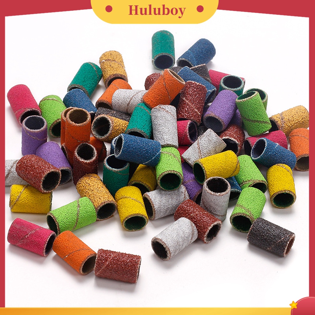 Huluboy Huluboy♡ 50 / 100Pcs Ring Amplas Poles Kuku Elektrik Warna Campur Untuk Manicure