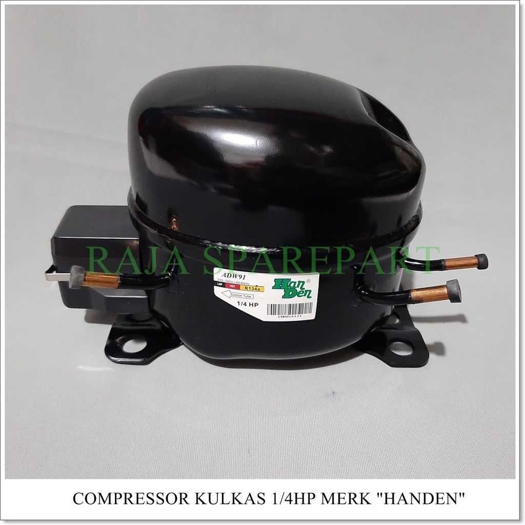 Compressor Kulkas &quot;HANDEN&quot; 1/4HP (Harga Sudah Termasuk Packing Kayu)