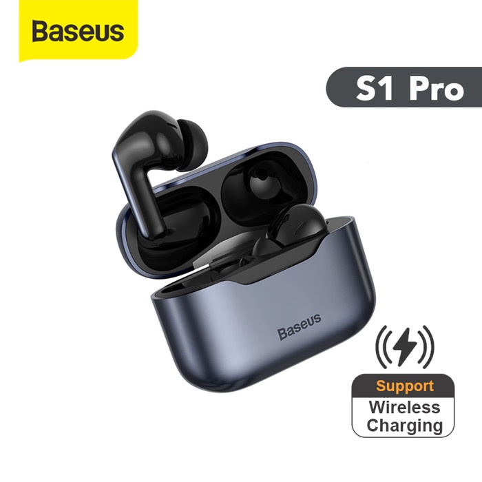 True Wireless Bluetooth Earphone Baseus S1 Simu Anc Mini Earbuds Tws - Hitam S1 Pro