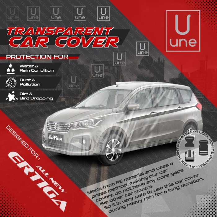 Cover Mobil New Ertiga Plastik Transparan PE Waterproof