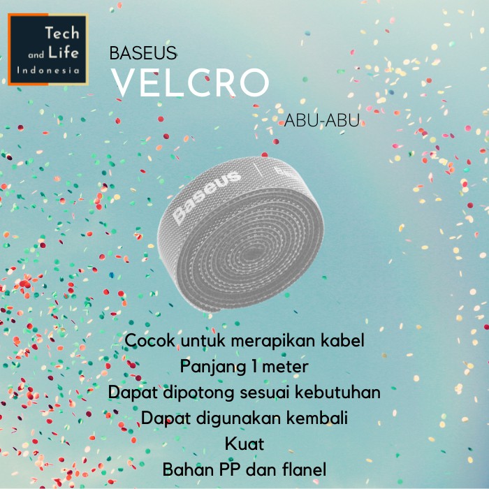 Baseus Velcro Cable Strap Pengikat Perekat Kabel 1M