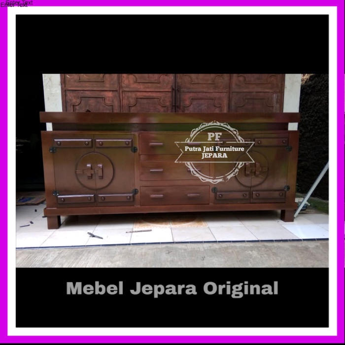 Furniture Jati Bufet Cowboy Meja Tv Jati Lemari Pendek Pajangan