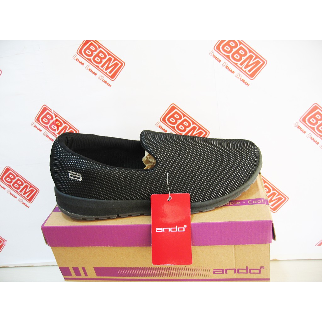 ANDO GIVY - SEPATU WANITA SLIP ON SANTAI KERJA - Hitam Full