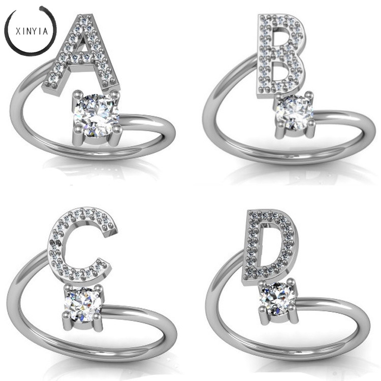 [COD Available] 1Pc Cincin OPENING Ring Adjustable Motif Huruf Alfabet Inggris Untuk Wanita