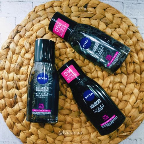 (Make Up Remover) NIVEA Face &amp; Eye Make up Remover Double Effect / MicellAir Black XPERT 125 ml - Micellar Water Untuk Membersihkan Make Up di Wajah Dan Mata - Botol Biru &amp; Hitam -  Micelar Pembersih Wajah MakeUp