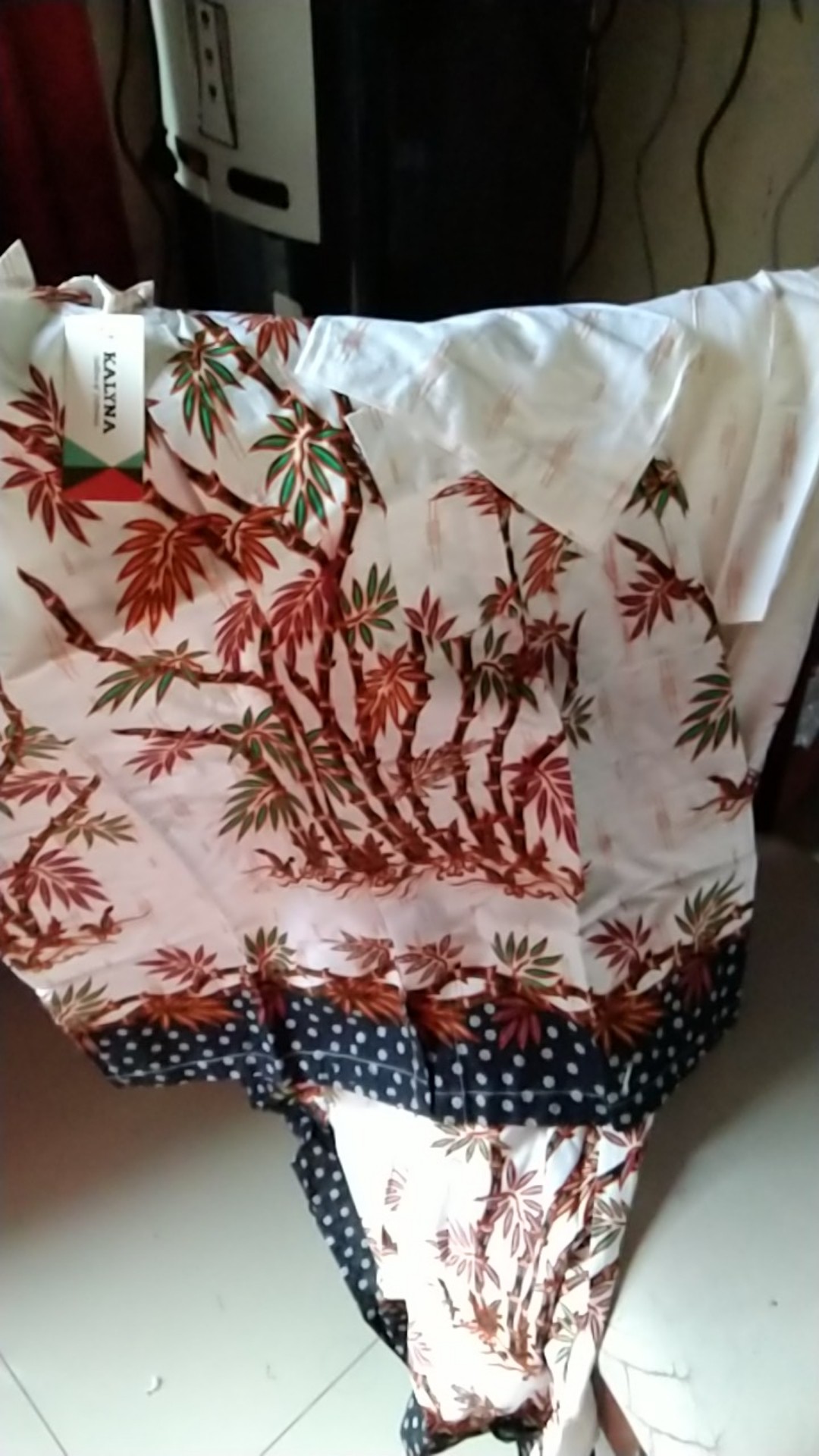 Baju Batik Couple Gamis Jumbo Murah Pasangan Modern Muslim  | Klyn - 025 Cg Bambu Putih