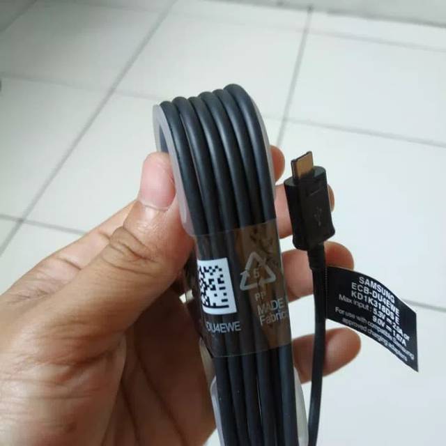 KABEL DATA SAMSUNG GALAXY NOTE 4 5 S6 S7 EDGE FAST CHARGING ORIGINAL BLACK