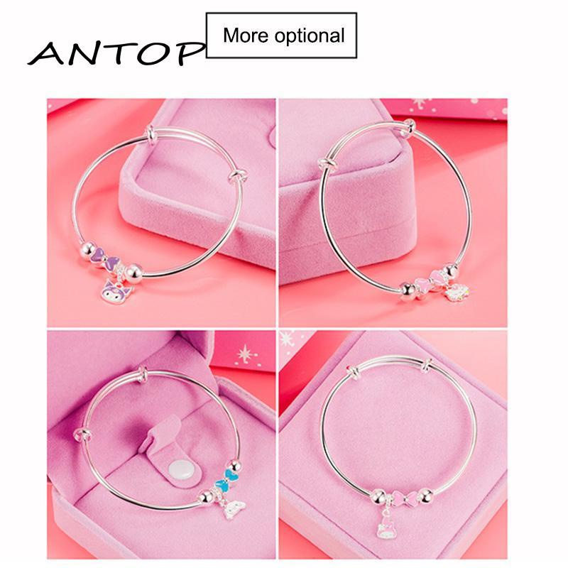 Gelang Tangan Rantai Aksen Simpul Pita Motif Hello Kitty / Cinnamon / Melody Untuk Perhiasan Wanita