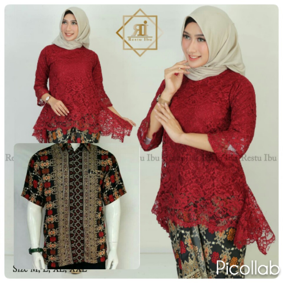 couple kebaya brukat rinjani dan hem pendek terbaruu