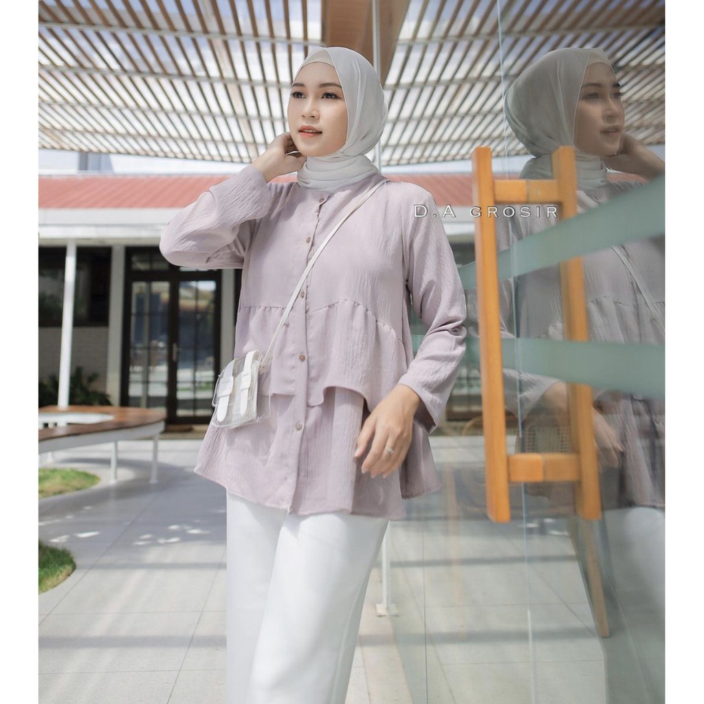 VIRGO BLOUSE / KEMEJA ATASAN WANITA BUSUI / ATASAN BLOUSE RUFLE BUSUI FRIENDLY