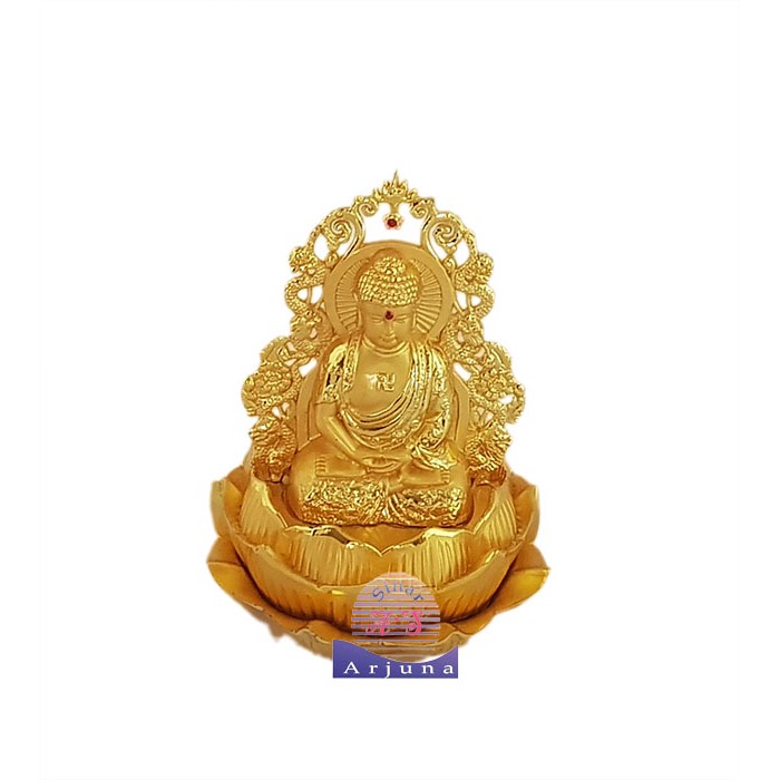 patung DEWA BUDHA BAHAN DOUBLE FACE PADUAN ALUMINIUM 14CM