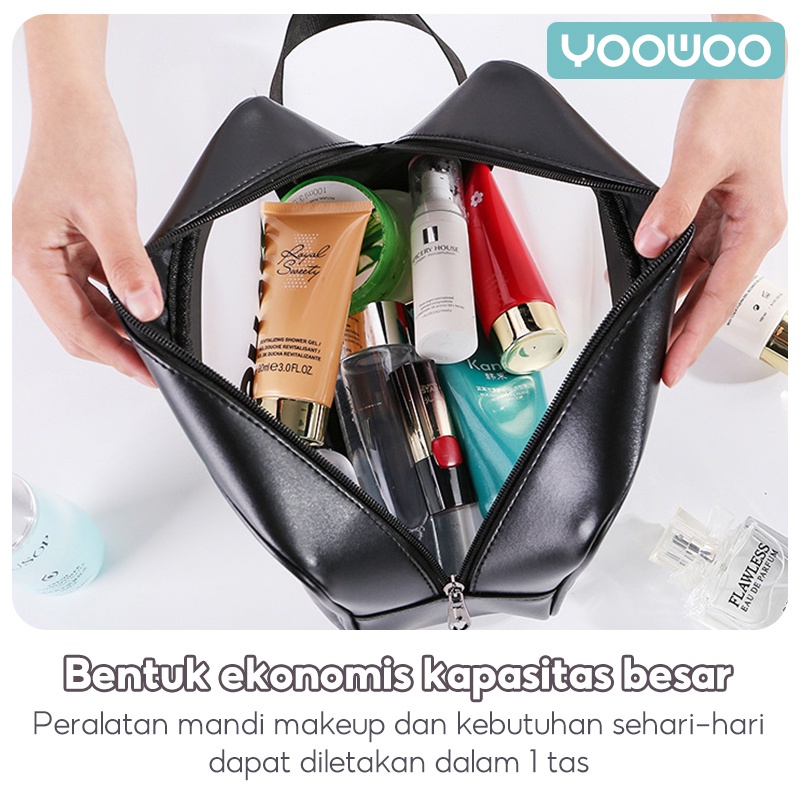 Bersih Merah Scrub Tas Kosmetik Tas Cuci Tas Travel Portabel Tas Cuci Kulit Tas Penyimpanan Kosmetik Tahan Air