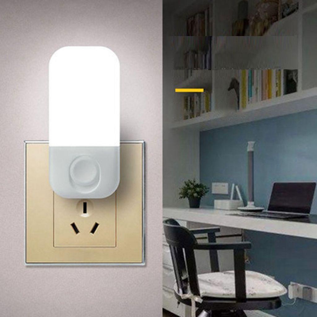 【 ELEGANT 】 Lampu Tidur Hemat Energi EU/CN Plug Dimmer LED Plug-in Saklar Manual Penerangan Rumah