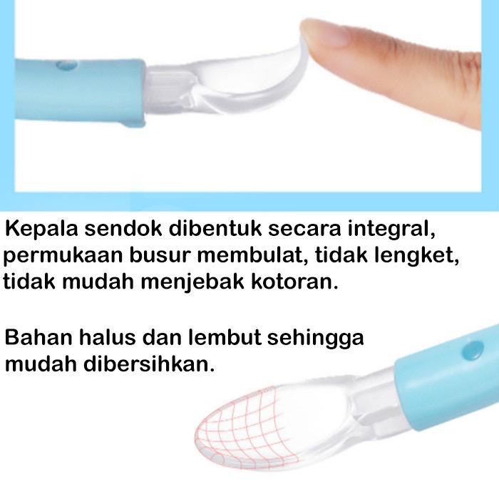 Sendok Makan Bayi Silikon - Sendok Makan Silikon - Sendok Makan Bayi Lentur - Sendok Silikon Lembut