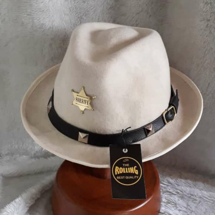 Topi laken import topi pria original pin sherrif